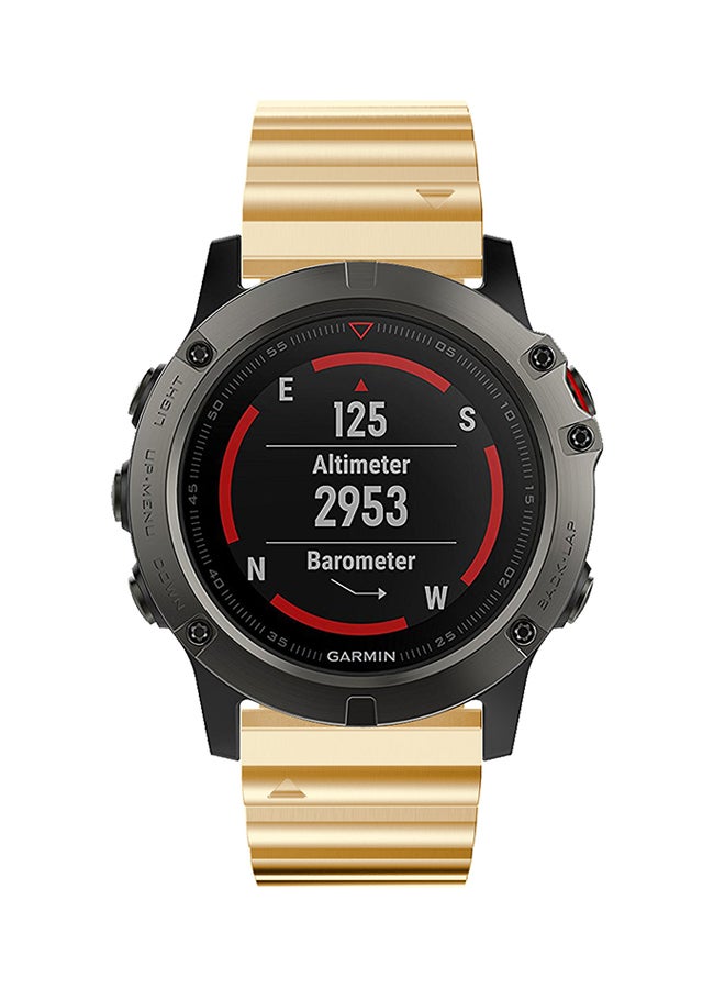 ISank Replacement Link Smartwatch Strap For Garmin Fenix 5X Gold - Image 4