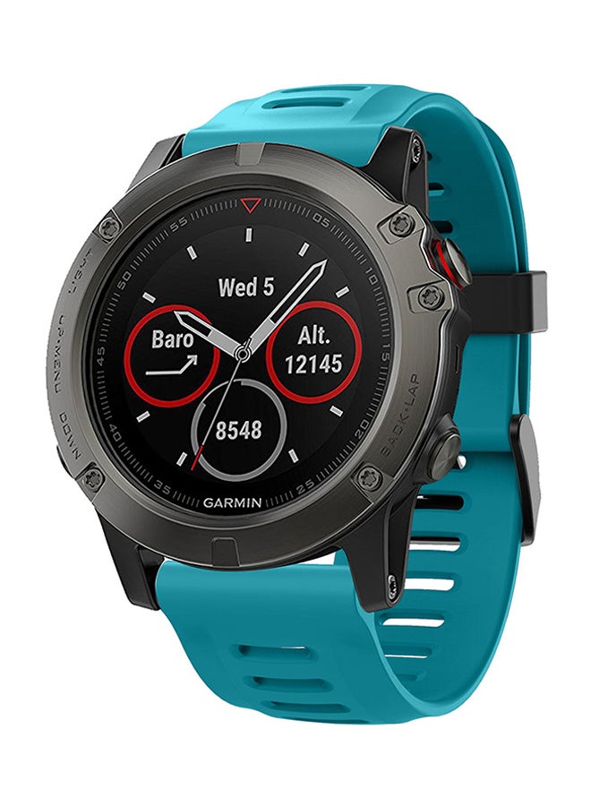 ISank Replacement Sport Smart Watch Band For Garmin Fenix 5X Light Blue - Image 4