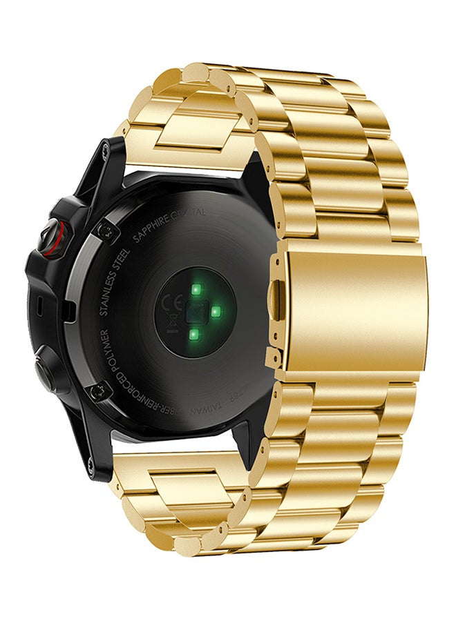 ISank Three Strains Smart Watch Band For Garmin Fenix 5X Gold  - Image 3