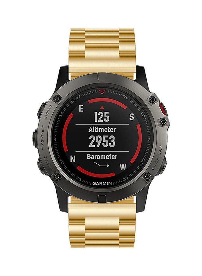 ISank Three Strains Smart Watch Band For Garmin Fenix 5X Gold  - Image 4