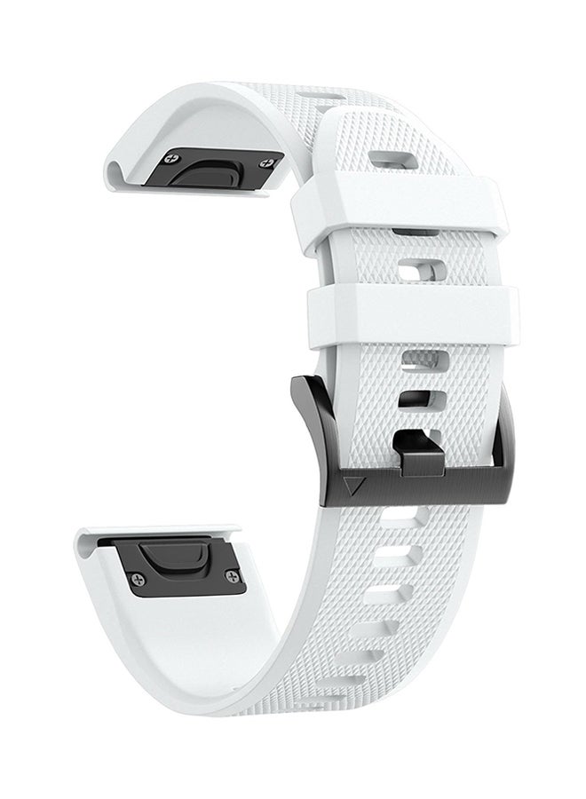 ISank Silicone Replacement Smartwatch Band For Garmin Fenix 5X/3/3 HR GPS White - Image 1