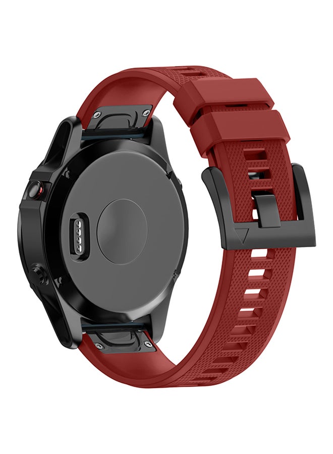 ISank Silicone Replacement Band For Garmin Fenix 5X/3/3 HR Red  - Image 3