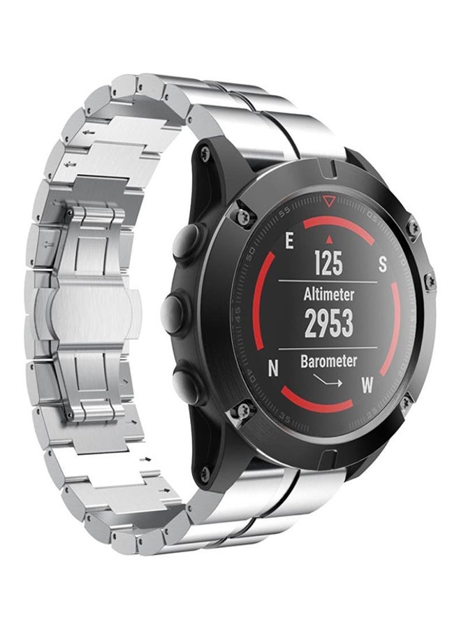 ISank Quick Release Smart Watch Band For Garmin Fenix 5X Silver  - Image 3