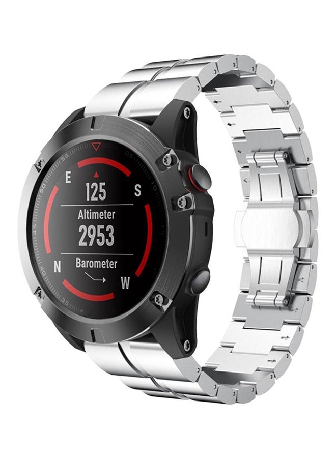 ISank Quick Release Smart Watch Band For Garmin Fenix 5X Silver  - Image 4