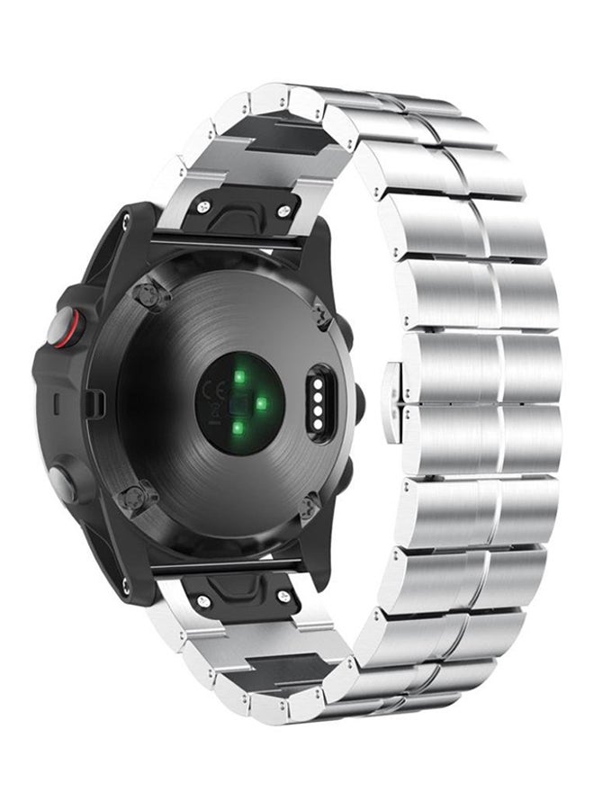 ISank Quick Release Smart Watch Band For Garmin Fenix 5X Silver  - Image 2