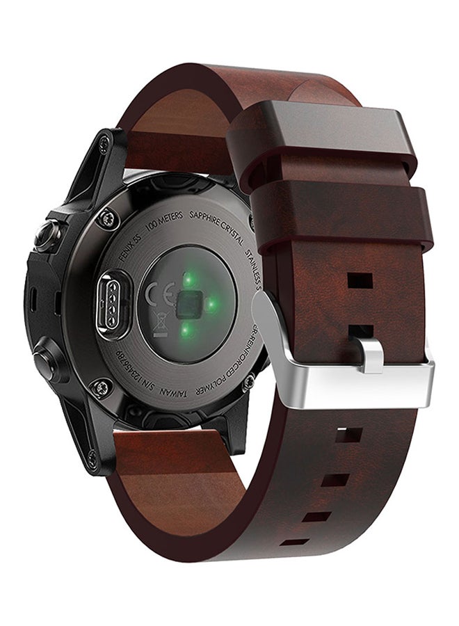 ISank Replacement Smart Watch Band For Garmin Fenix 5s Brown - Image 3