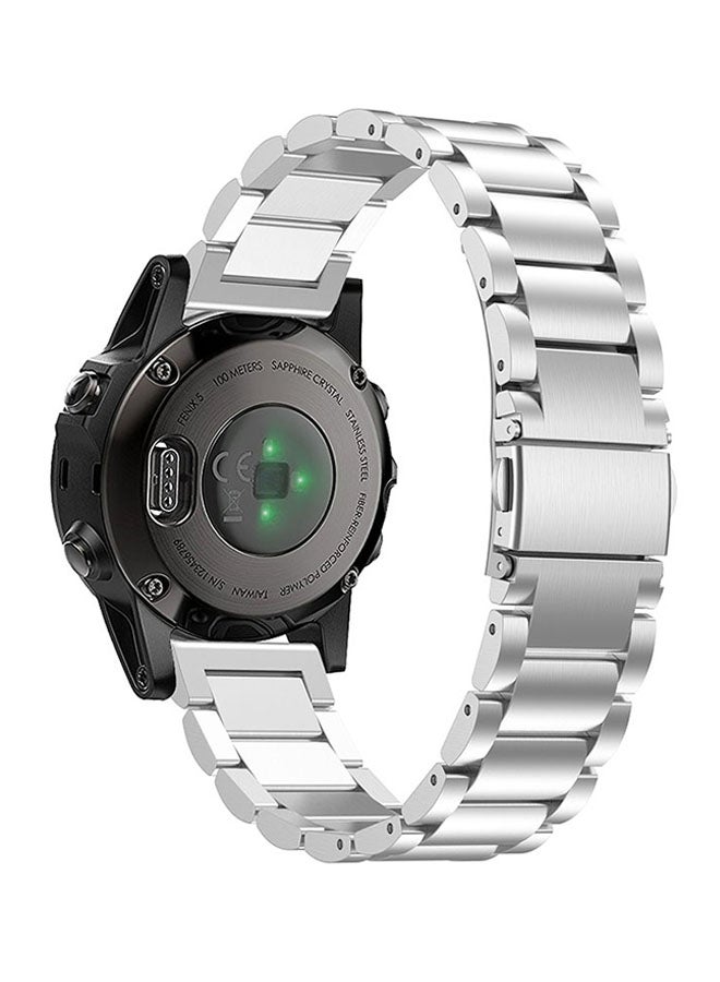 ISank Replacement Smart Watch Band For Garmin Fenix 5 GPS Silver - Image 2