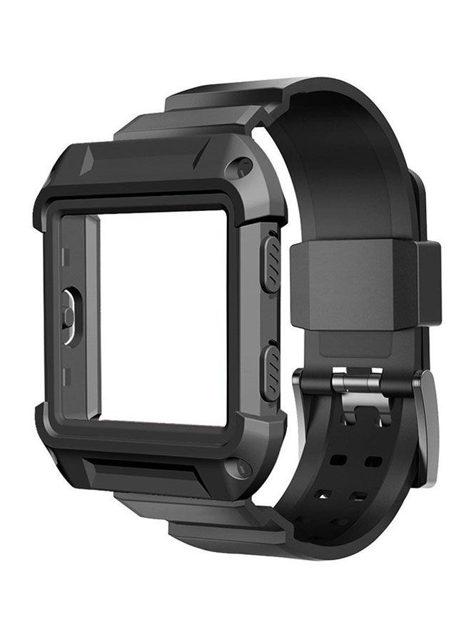ISank Rugged Protective Replacement Smart Watch Band For Fitbit Blaze Black