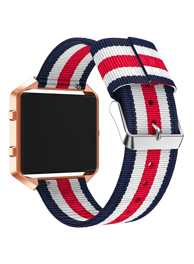 ISank Replacement Smart Watch Band With Frame For Fitbit Blaze Blue/White/Red - Image 3