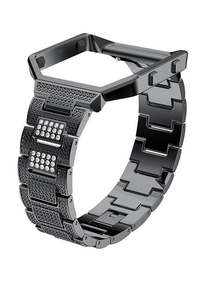 ISank Crystal Rhinestone Frame Smart Watch Band For Fitbit Blaze Black  - Image 2