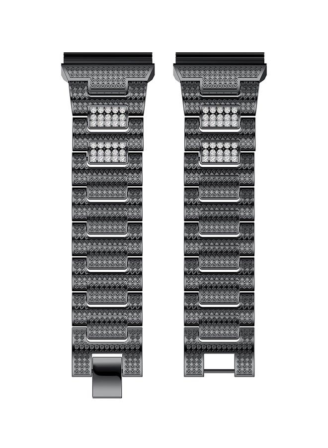 ISank Crystal Rhinestone Frame Smart Watch Band For Fitbit Blaze Black  - Image 3