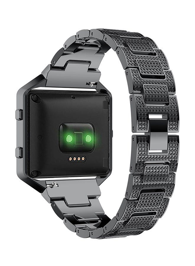 ISank Crystal Rhinestone Frame Smart Watch Band For Fitbit Blaze Black  - Image 4