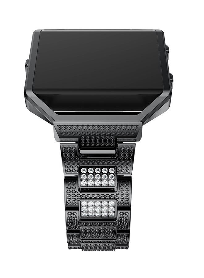 ISank Crystal Rhinestone Frame Smart Watch Band For Fitbit Blaze Black  - Image 5