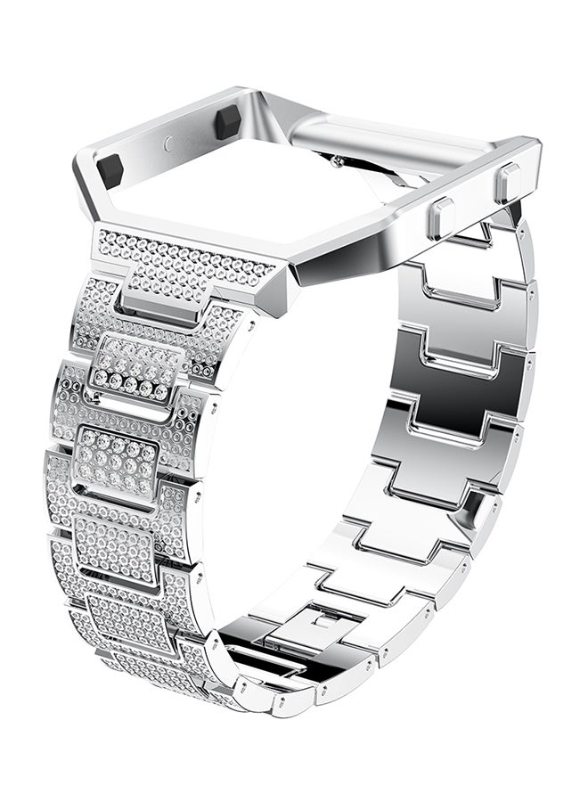 ISank Crystal Rhinestone Frame Smart Watch Band For Fitbit Blaze Silver - Image 2