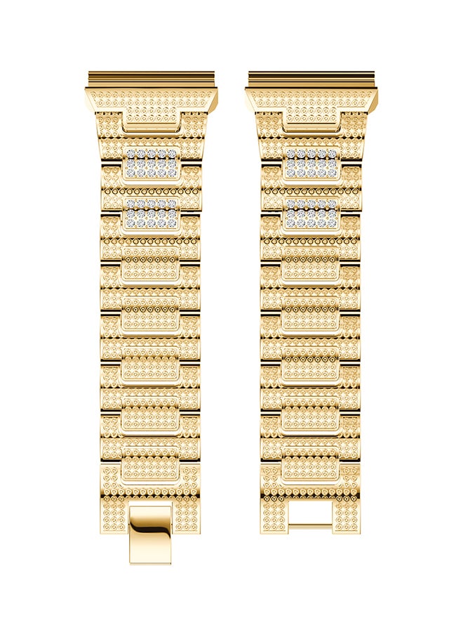 ISank Crystal Rhinestone Frame Smart Watch Band For Fitbit Blaze Gold - Image 3