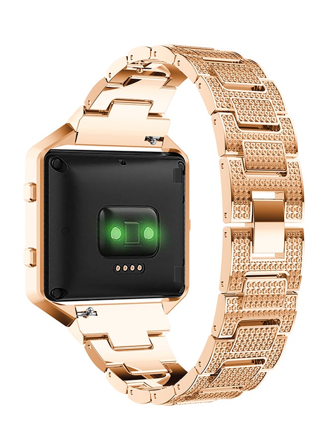 ISank Crystal Rhinestone Frame Smart Watch Band For Fitbit Blaze Rose Gold  - Image 4
