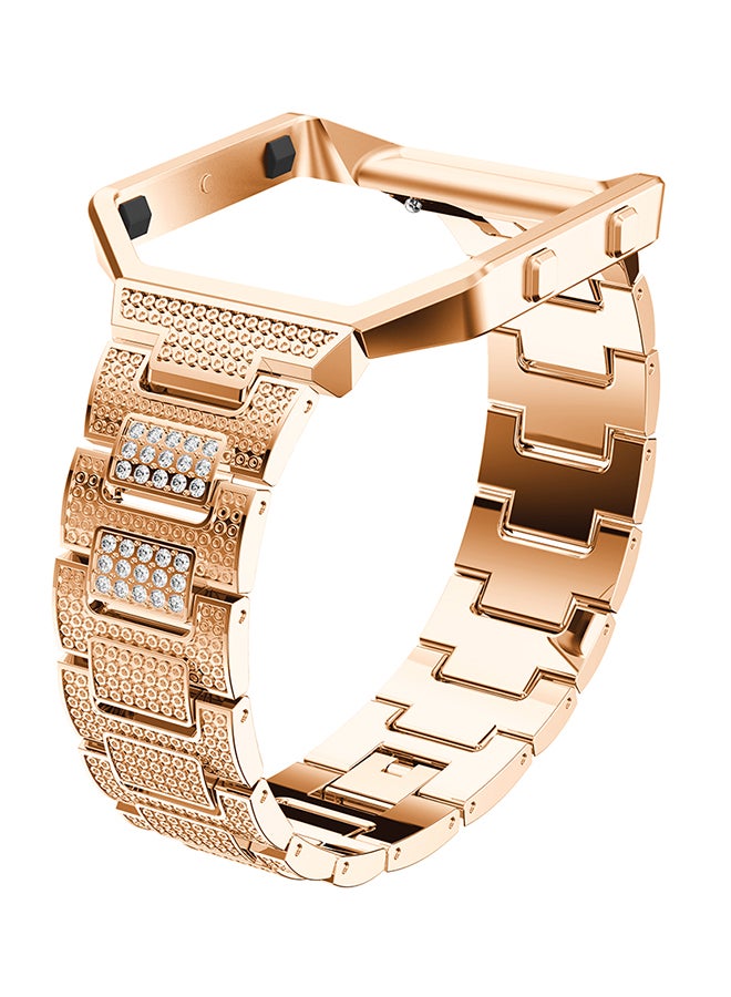 ISank Crystal Rhinestone Frame Smart Watch Band For Fitbit Blaze Rose Gold  - Image 2