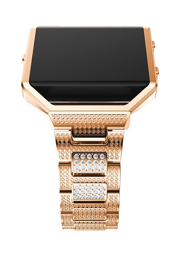 ISank Crystal Rhinestone Frame Smart Watch Band For Fitbit Blaze Rose Gold  - Image 5