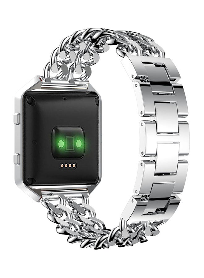 ISank Replacement Smart Watch Band With Frame For Fitbit Blaze Silver - Image 3