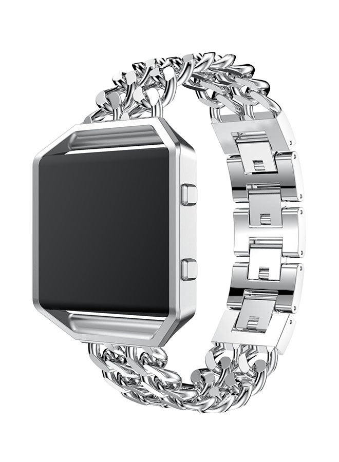 ISank Replacement Smart Watch Band With Frame For Fitbit Blaze Silver - Image 4