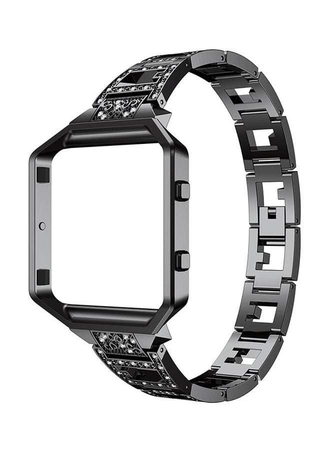 ISank Replacement Smart Watch Band With Frame For Fitbit Blaze Black - Image 1