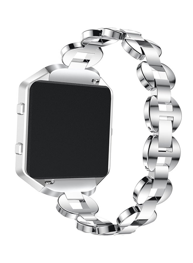 ISank Replacement Rhinestone Frame Smart Watch Band For Fitbit Blaze Silver - Image 3