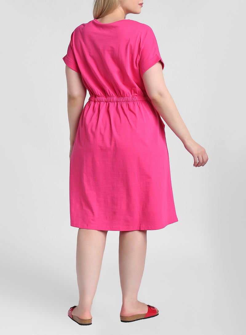 YOURS London Jersey T-Shirt Dress Pink - Image 2