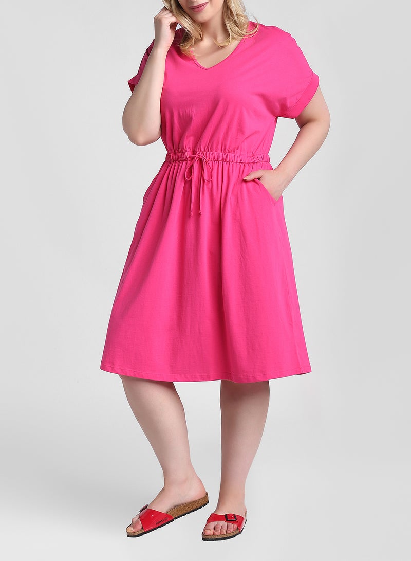 YOURS London Jersey T-Shirt Dress Pink - Image 3