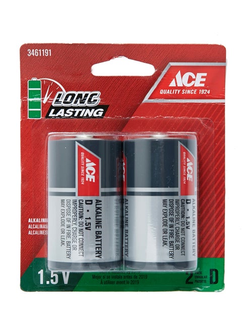 2-Piece Alkaline Battery Set Silver/Black