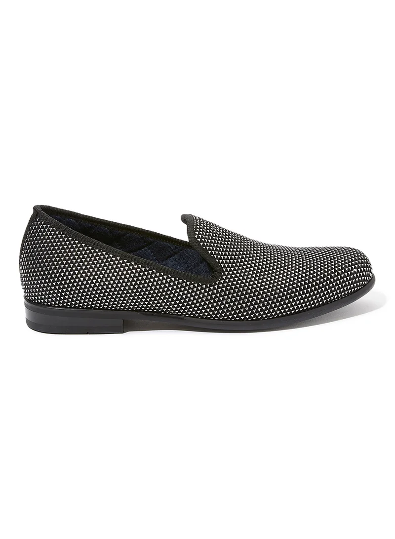 Duke & Dexter Pyramid Embossed Rubber Loafers Silver