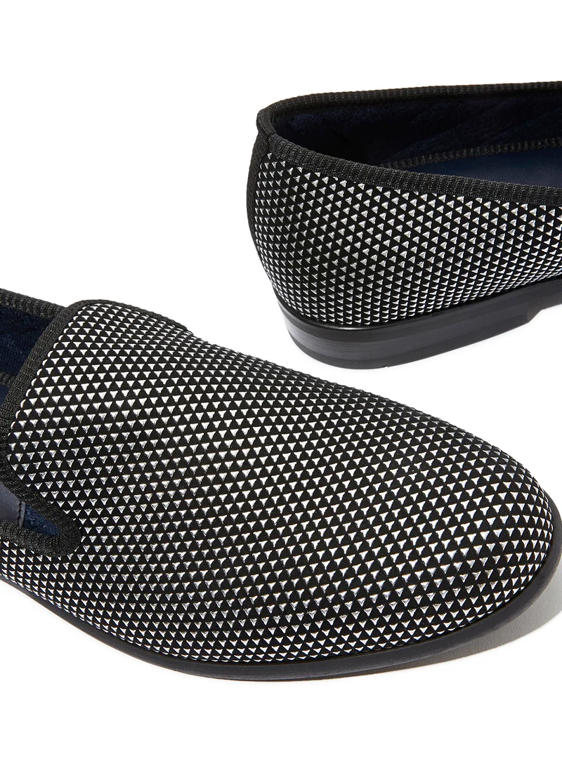 Duke & Dexter Pyramid Embossed Rubber Loafers Silver