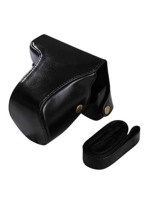 Camera Case With Strap For Panasonic Lumix DMC-GF6 Black