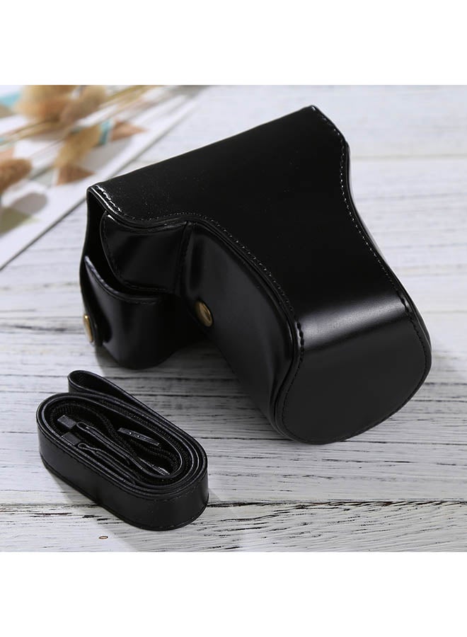 Camera Case With Strap For Panasonic Lumix DMC-GF6 Black