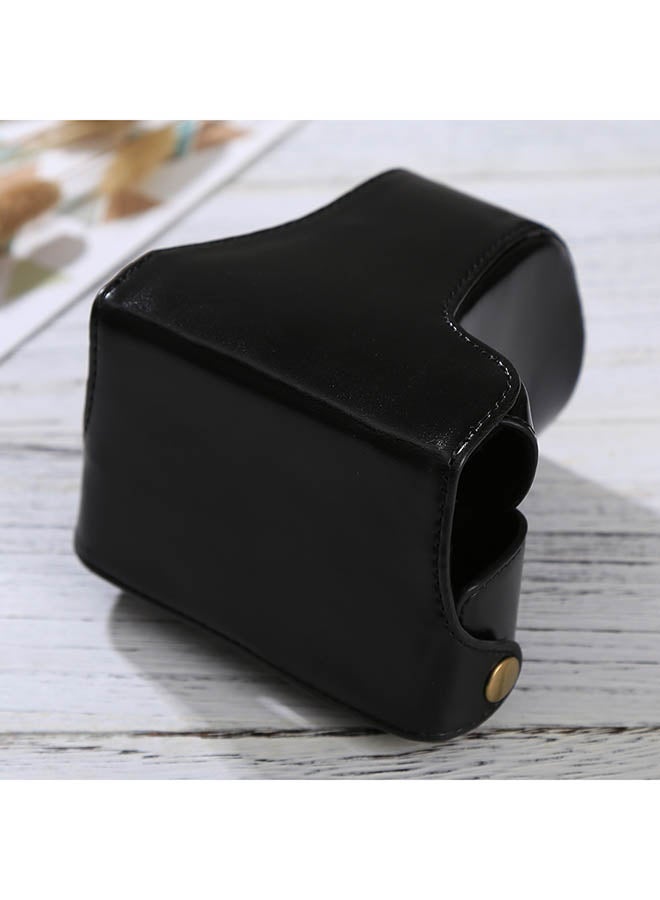 Camera Case With Strap For Panasonic Lumix DMC-GF6 Black
