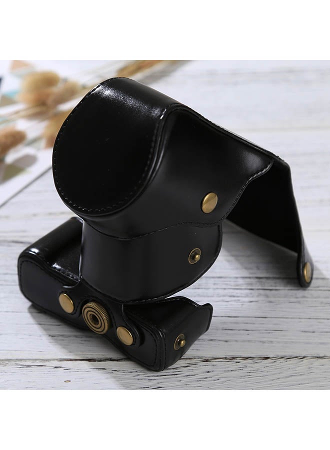 Camera Case With Strap For Panasonic Lumix DMC-GF6 Black