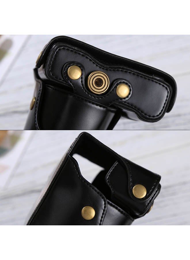 Camera Case With Strap For Panasonic Lumix DMC-GF6 Black