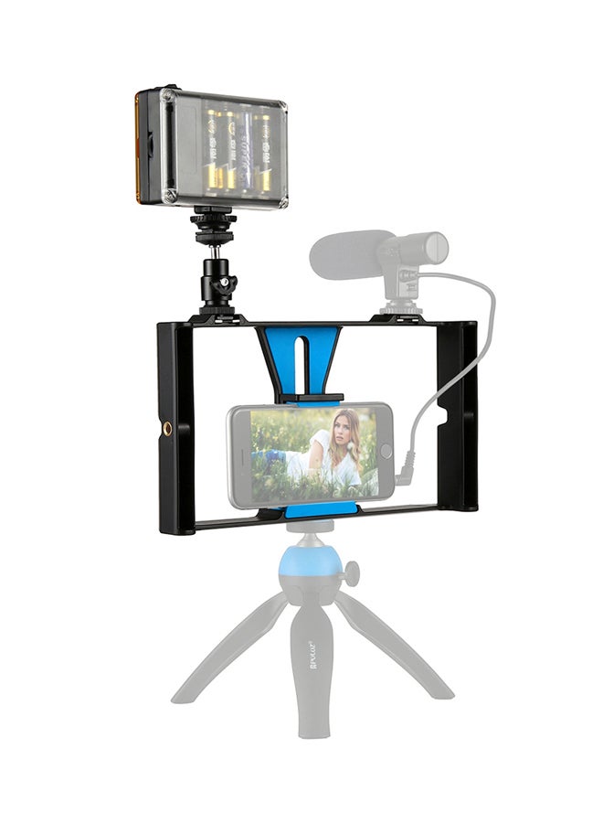 2-In-1 Video Rig And LED Studio Light Kit With Cold Shoe Tripod Head Black/Grey  - Image 3