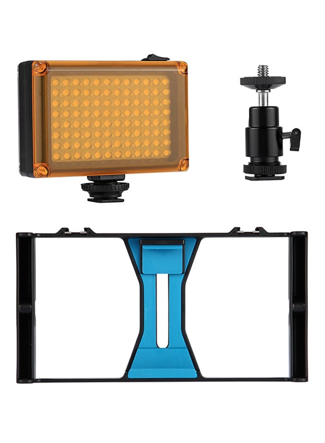 2-In-1 Video Rig And LED Studio Light Kit With Cold Shoe Tripod Head Black/Grey  - Image 5