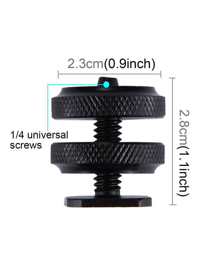 محول مسمار أعلى الكاميرا للاتصال بوحدة فلاش مع رأس مزدوج للكاميرا الرقمية بعدسة أحادية عاكسة/كاميرا جو برو HERO5 /4 /3+ /3 /2 /1 أسود - Image 3