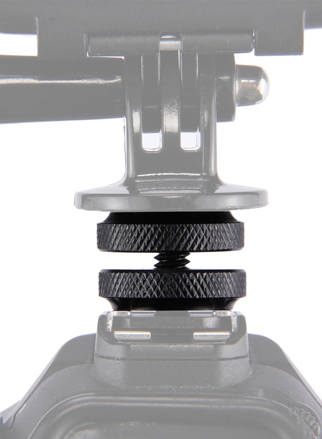 محول مسمار أعلى الكاميرا للاتصال بوحدة فلاش مع رأس مزدوج للكاميرا الرقمية بعدسة أحادية عاكسة/كاميرا جو برو HERO5 /4 /3+ /3 /2 /1 أسود - Image 5