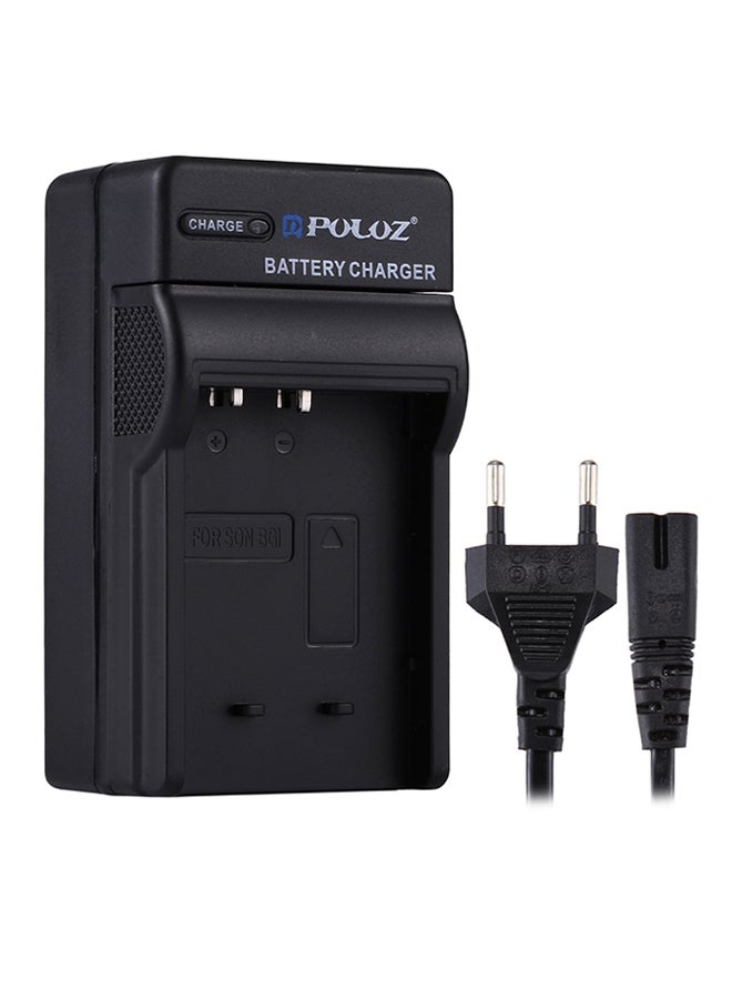 Generic - EU Plug Battery Charger With Cable For Sony NP-BG1 Battery Black - Image 1