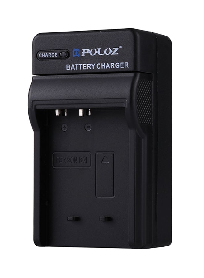Generic - EU Plug Battery Charger With Cable For Sony NP-BG1 Battery Black - Image 1
