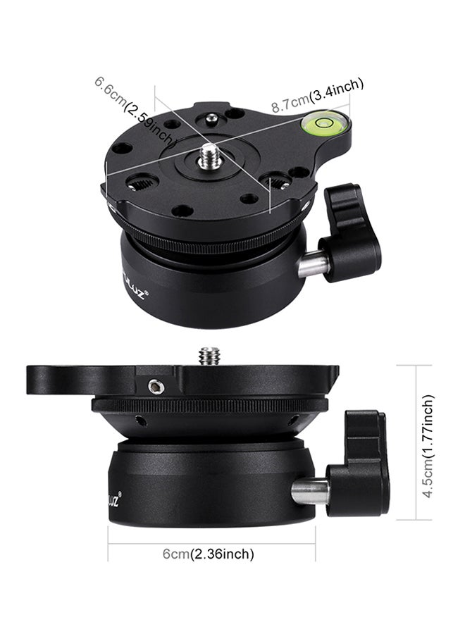 Professional Tripod Leveling Head Base With Bubble Level Black - Image 3