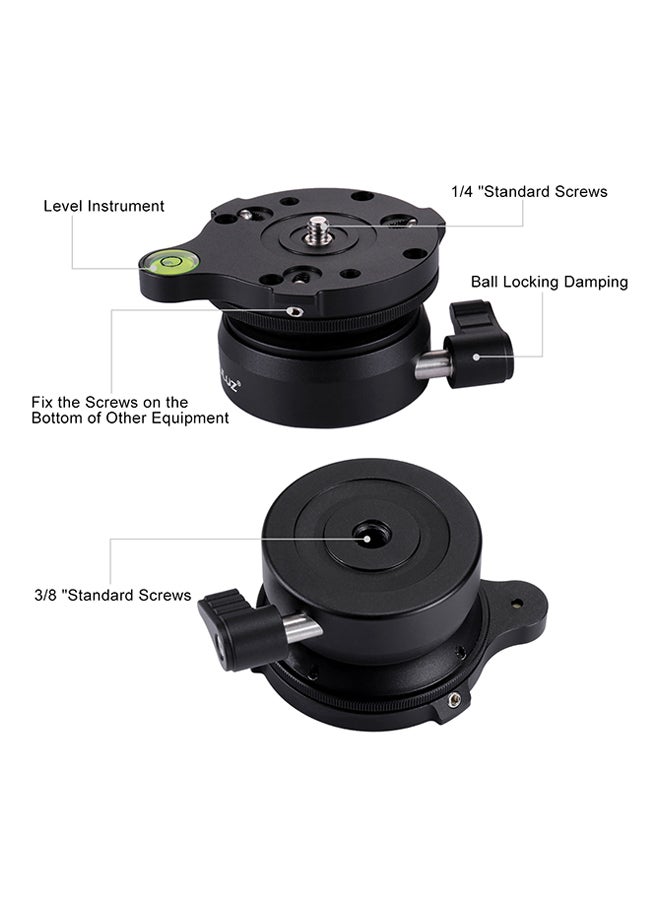 Professional Tripod Leveling Head Base With Bubble Level Black - Image 5