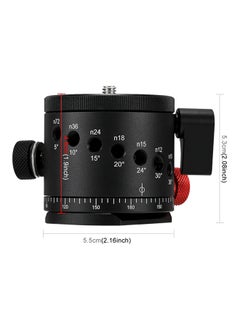 Generic Panoramic Indexing Rotator Ball Head For Camera Tripod Head Black  - Image 2