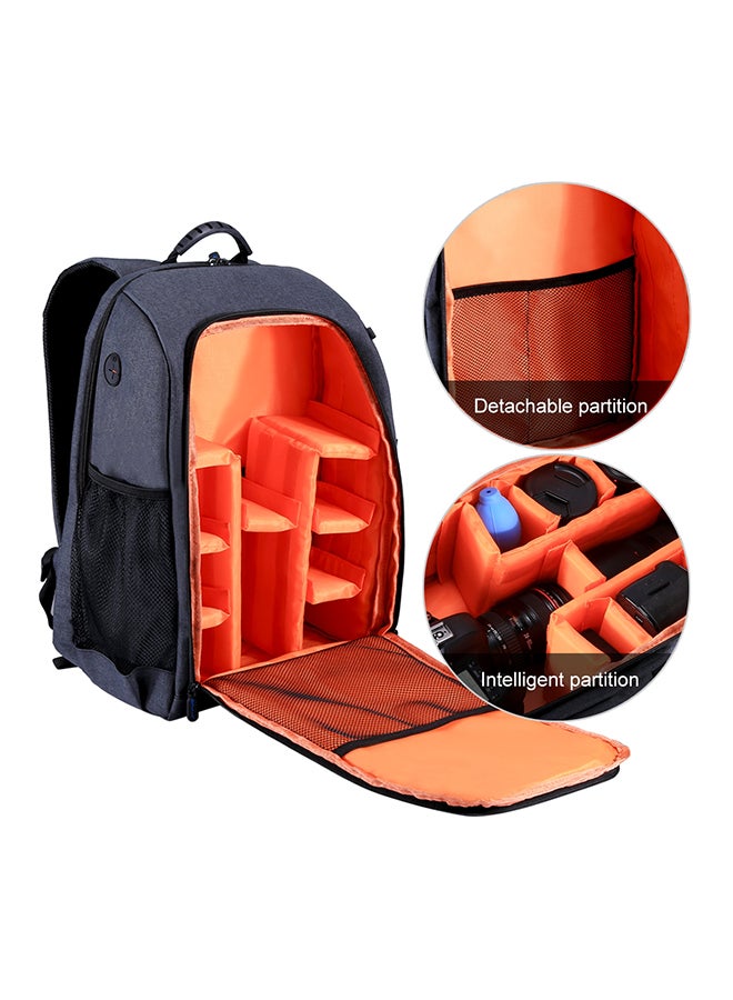 Waterproof Camera Backpack Grey/Orange - Image 4