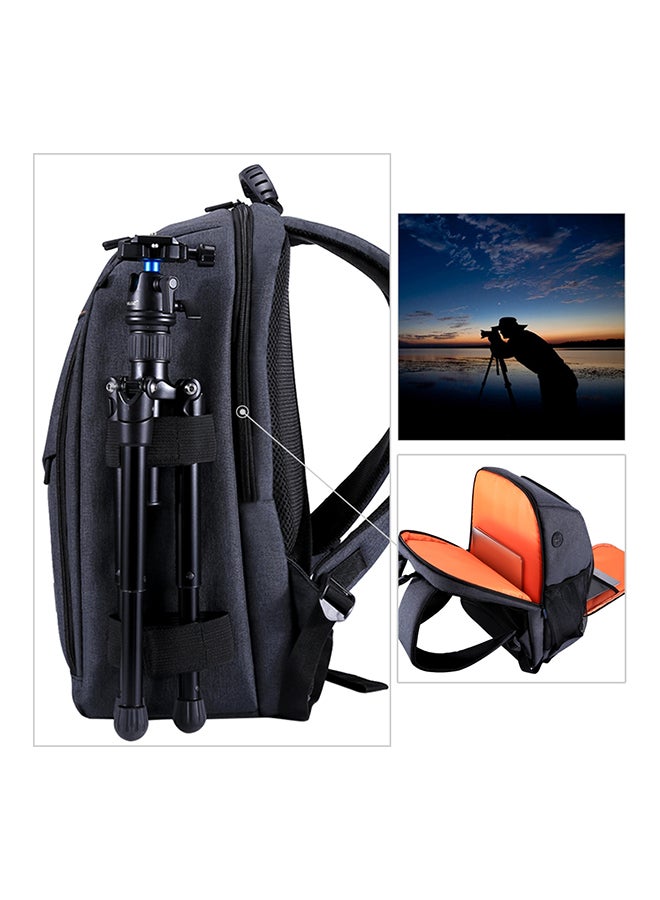 Waterproof Camera Backpack Grey/Orange - Image 5