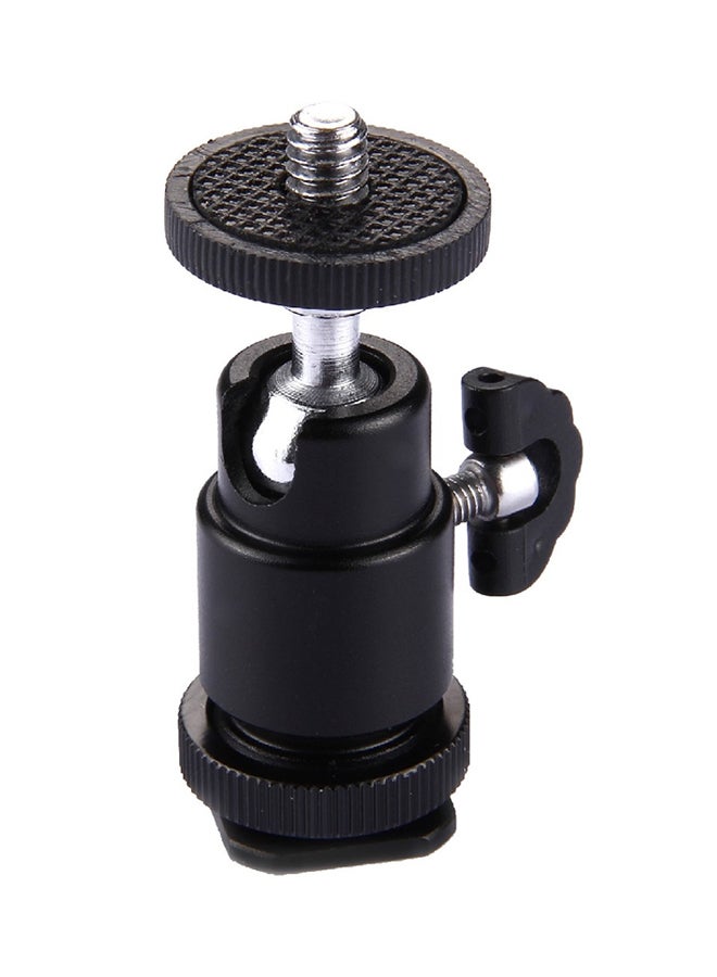 Hot Shoe Tripod Heads With Male Screw Adapter Black/Silver  - Image 1