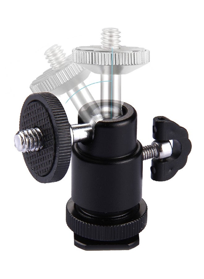 Hot Shoe Tripod Heads With Male Screw Adapter Black/Silver  - Image 2