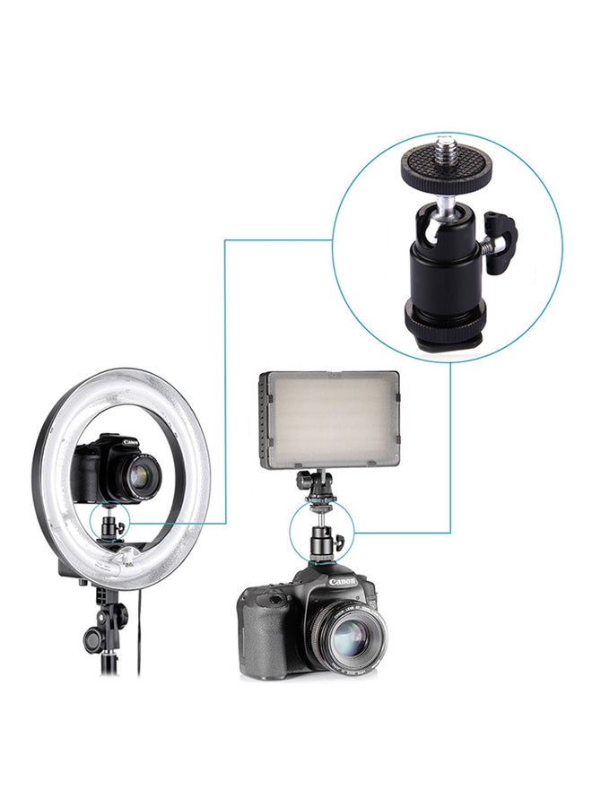 Hot Shoe Tripod Heads With Male Screw Adapter Black/Silver  - Image 5